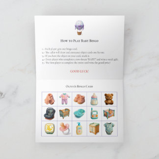 Cartes Pour Fêtes Annuelles Baby Shower Bingo Game Board13. Fun Party