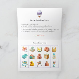 Cartes Pour Fêtes Annuelles Baby Shower Bingo Game Board14. Fun Party