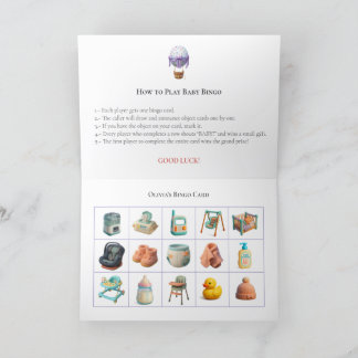 Cartes Pour Fêtes Annuelles Baby Shower Bingo Game Board2. Fun Party