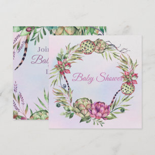 Cartes Pour Fêtes Annuelles Baby shower de succulents