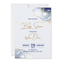 baby shower d'or bleu