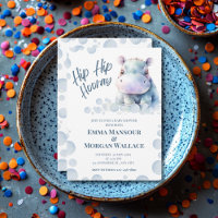 Baby shower Hippo bleu