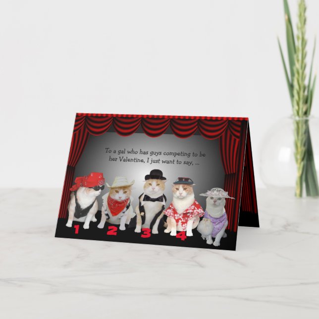 Cartes Pour Fêtes Annuelles Bachelorette personnalisée Kitty Valentine (Devant)