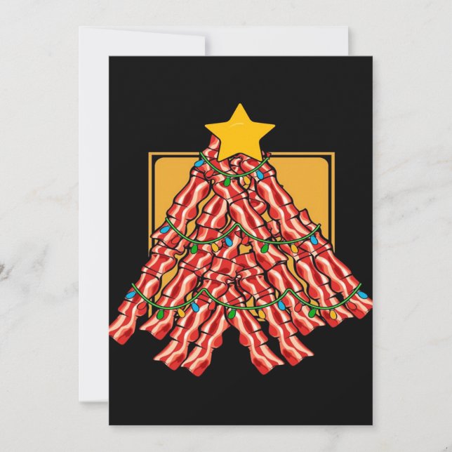 Cartes Pour Fêtes Annuelles Bacon Arbre de Noël Lumière_ (Devant)