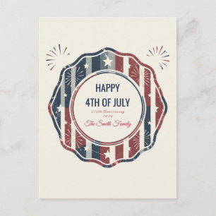 Cartes Pour Fêtes Annuelles Badge patriotique vintage Americana 4 juillet