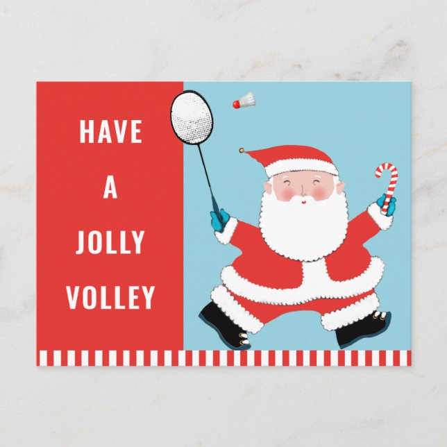 Cartes Pour Fêtes Annuelles Badminton Noël (Devant)