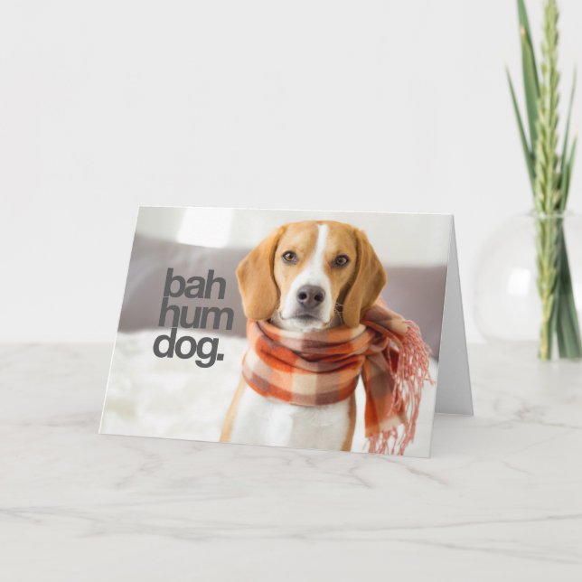 Cartes Pour Fêtes Annuelles "Bah Hum Dog" (Devant)