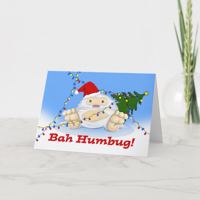 Cartes Pour Fêtes Annuelles Bah Humbug, Pas vraiment Yeti pour Noël, drôle (Devant)