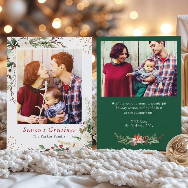 Cartes Pour Fêtes Annuelles Baies rustiques saisonnières Fleur Noël 2 Photo (Créateur téléchargé)