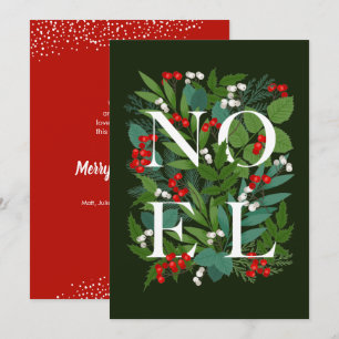 Cartes Pour Fêtes Annuelles Baies vertes NOEL