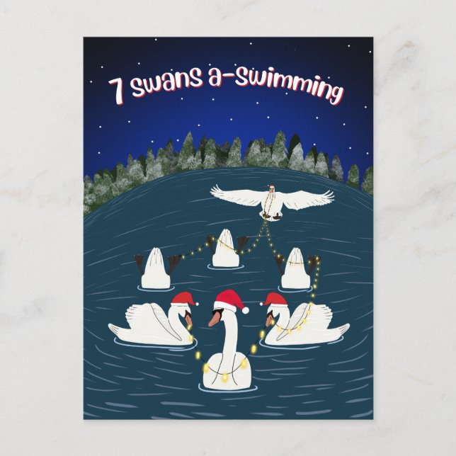 Cartes Pour Fêtes Annuelles Baignade 12 Jours de Noël (Devant)