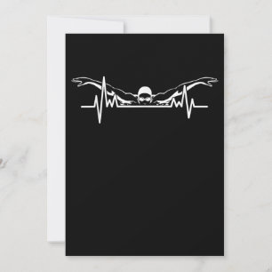 Cartes Pour Fêtes Annuelles Baignade Heartbeat Équipe Baignade Femmes Filles