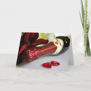 Cartes Pour Fêtes Annuelles Baiser de Champagne Rouge