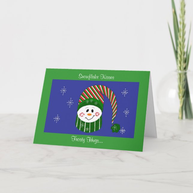 Cartes Pour Fêtes Annuelles Baisers de flocon de neige (Devant)