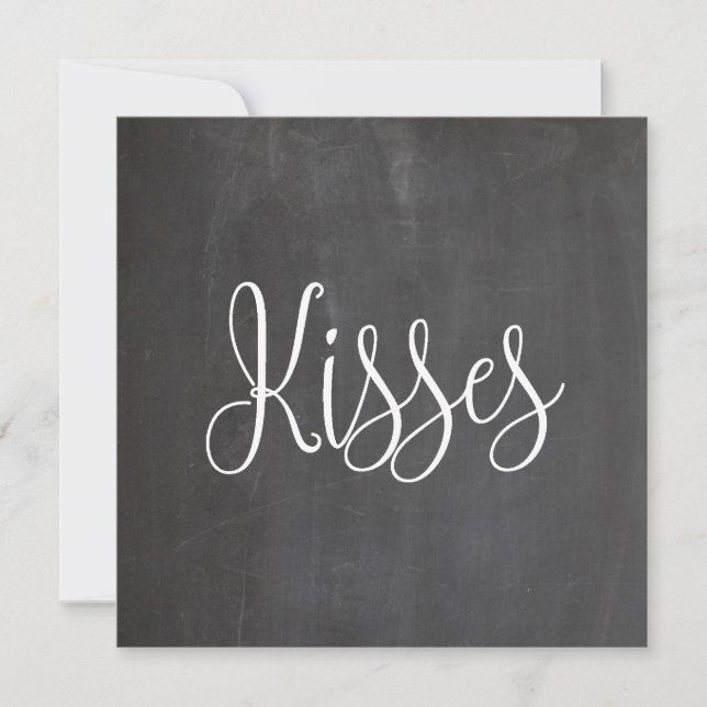 Cartes Pour Fêtes Annuelles Baisers. Saint Valentin. Ados modernes Chalkboard (Devant)