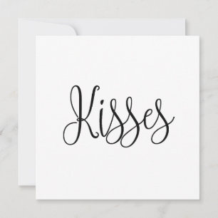 Cartes Pour Fêtes Annuelles Baisers. Saint Valentin. Script noir et blanc