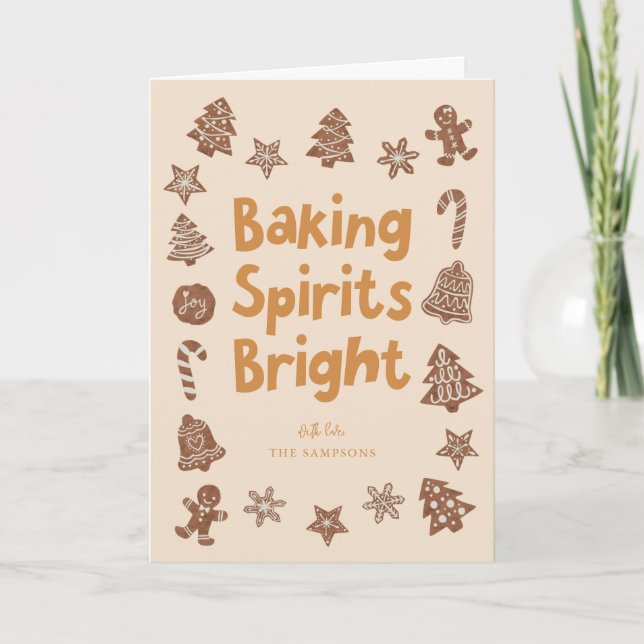 Cartes Pour Fêtes Annuelles Baking Spirits Bright Christmas Cookies Jaune (Devant)