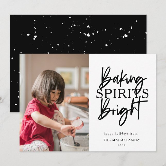 Cartes Pour Fêtes Annuelles Baking Spirits Bright Christmas Photo (Devant / Derrière)