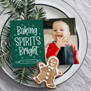 Cartes Pour Fêtes Annuelles Baking Spirits Bright Green Photo