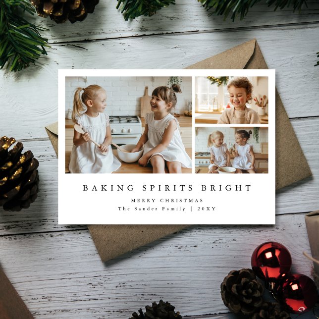 Cartes Pour Fêtes Annuelles Baking Spirits Bright Modern Christmas Photo Card (Créateur téléchargé)