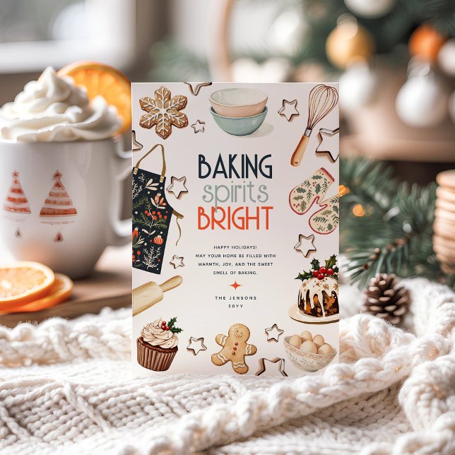 Cartes Pour Fêtes Annuelles Baking Spirits Bright Non-Photo Christmas (Créateur téléchargé)