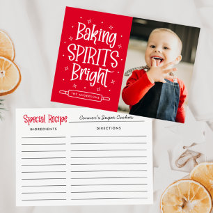 Cartes Pour Fêtes Annuelles Baking Spirits Bright Recette Card Photo de vacanc