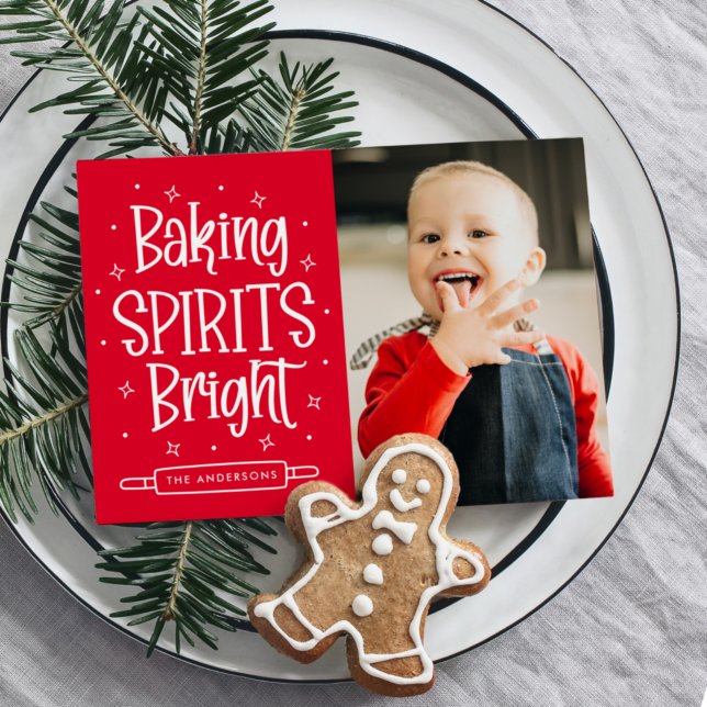 Cartes Pour Fêtes Annuelles Baking Spirits Bright Red Photo (Créateur téléchargé)