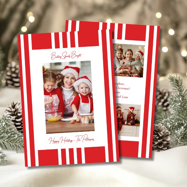 Cartes Pour Fêtes Annuelles Baking Spiritueux Bright Christmas Family Photo (Créateur téléchargé)