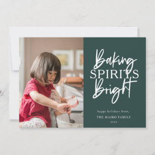 Cartes Pour Fêtes Annuelles Baking Spiritueux Bright Green Photo de Noël