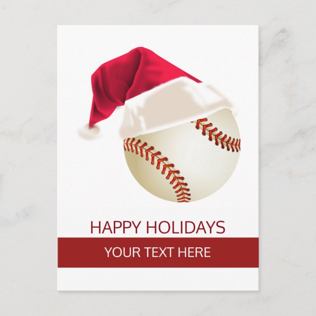 Cartes Pour Fêtes Annuelles Bal de base-ball de Noël Santa Hat (Devant)