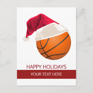 Cartes Pour Fêtes Annuelles Bal de basket de Noël Santa Hat