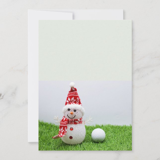 Cartes Pour Fêtes Annuelles Bal de golf avec Snowman golfeurs Noël (Devant)