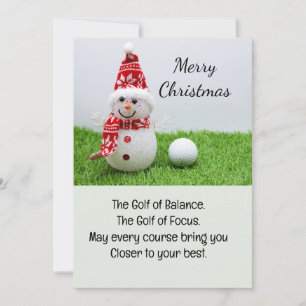 Cartes Pour Fêtes Annuelles Bal de golf avec Snowman golfeurs Noël
