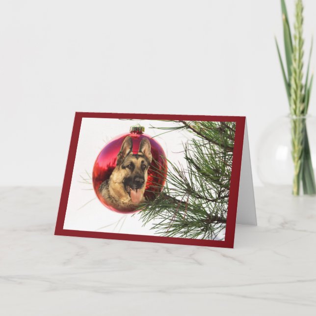 Cartes Pour Fêtes Annuelles Bal de Noël berger allemand pendaison2 (Devant)