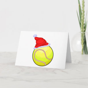 Cartes Pour Fêtes Annuelles Bal de tennis (Santa Hat)