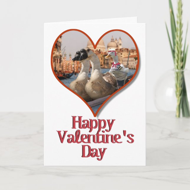 Cartes Pour Fêtes Annuelles Balade romantique en gondole pour la Saint-Valenti (Devant)