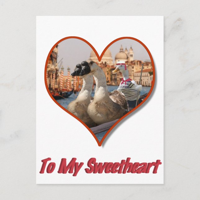 Cartes Pour Fêtes Annuelles Balade romantique en gondole pour la Saint-Valenti (Devant)