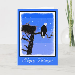 Cartes Pour Fêtes Annuelles Bald Eagle en hiver - Art original de la faune