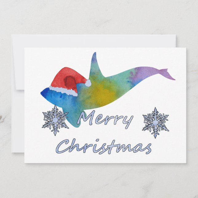 Cartes Pour Fêtes Annuelles Baleine de Noël (Devant)