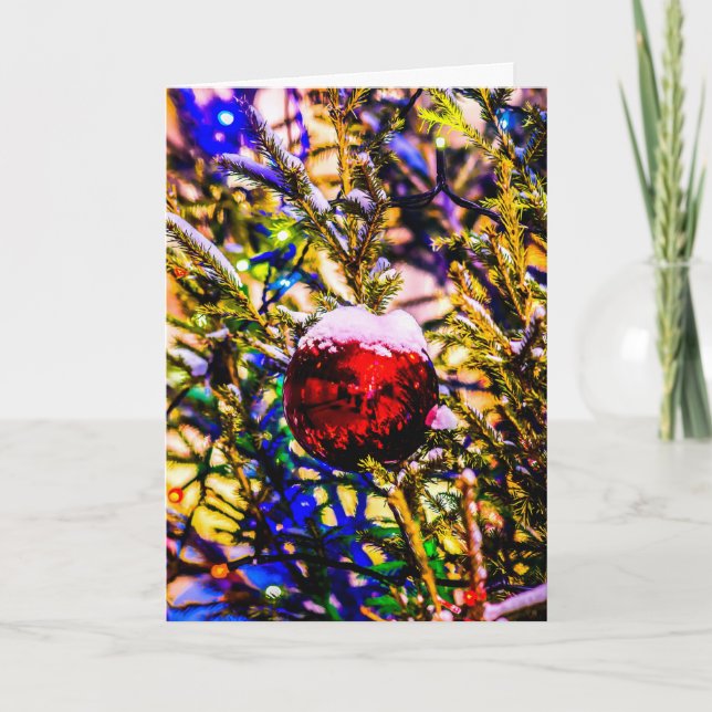 Cartes Pour Fêtes Annuelles Ball rouge Noël (Devant)