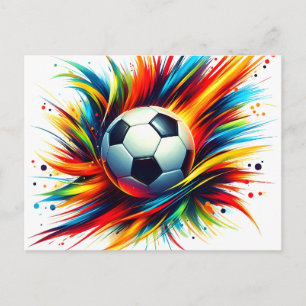 Cartes Pour Fêtes Annuelles Balle de football Splash Futuriste Football Abstra