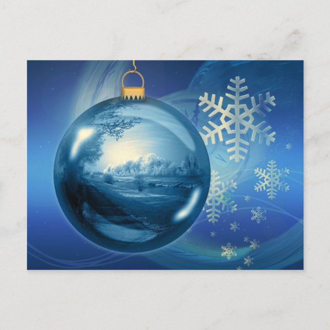 Cartes Pour Fêtes Annuelles Balle de Noël Soirée de l'Avent Bleu (Devant)