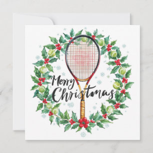 Cartes Pour Fêtes Annuelles Balle de tennis et raquette Joyeux Noël Vacances