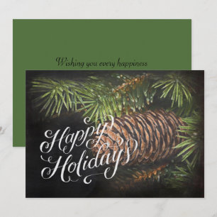 Cartes Pour Fêtes Annuelles Balle de vacances dessinée Pinecone et aiguilles d