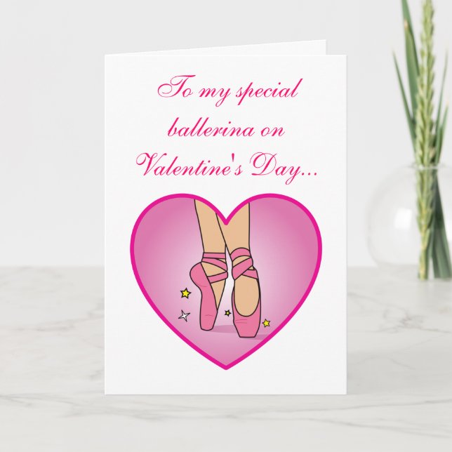 Cartes Pour Fêtes Annuelles Ballerina Heart Valentine (Devant)