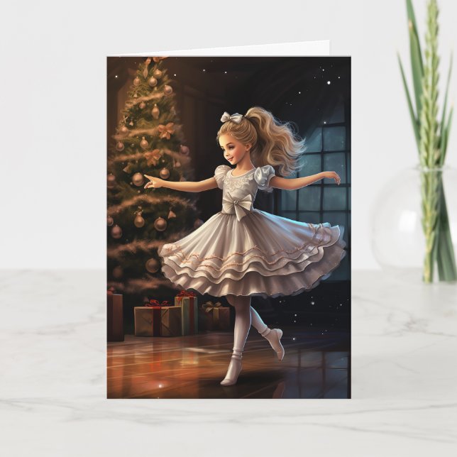 Cartes Pour Fêtes Annuelles Ballerina mignonne Ballerina La Casse-Noisette Bal (Devant)