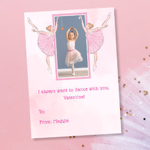 Cartes Pour Fêtes Annuelles Ballerina rose mignonne Salle de classe pour enfan