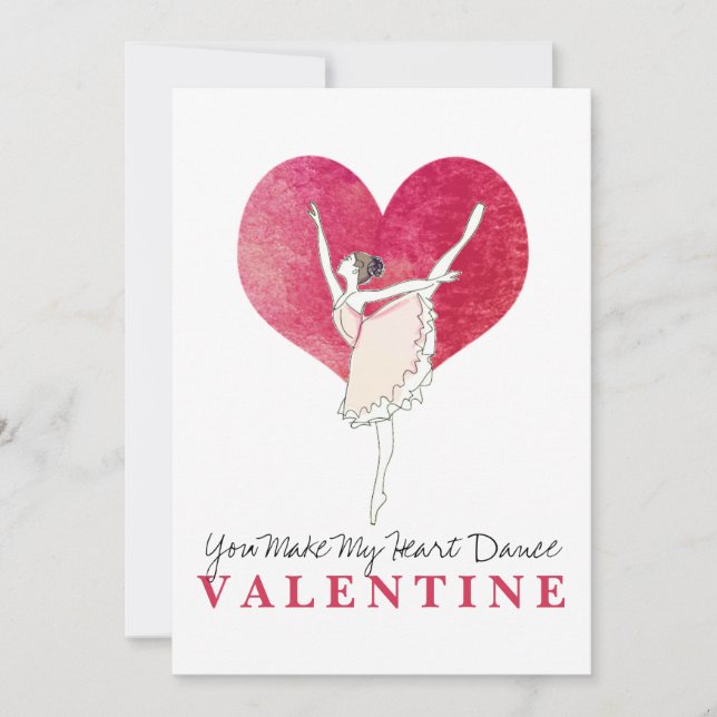 Cartes Pour Fêtes Annuelles Ballerina Valentine Faire danser mon coeur (Devant)