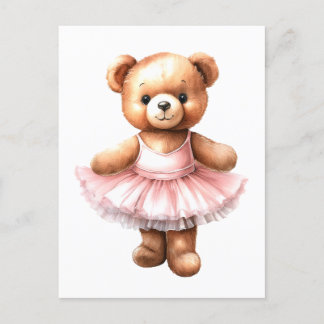 Cartes Pour Fêtes Annuelles Ballerine de danse de l'ours en peluche