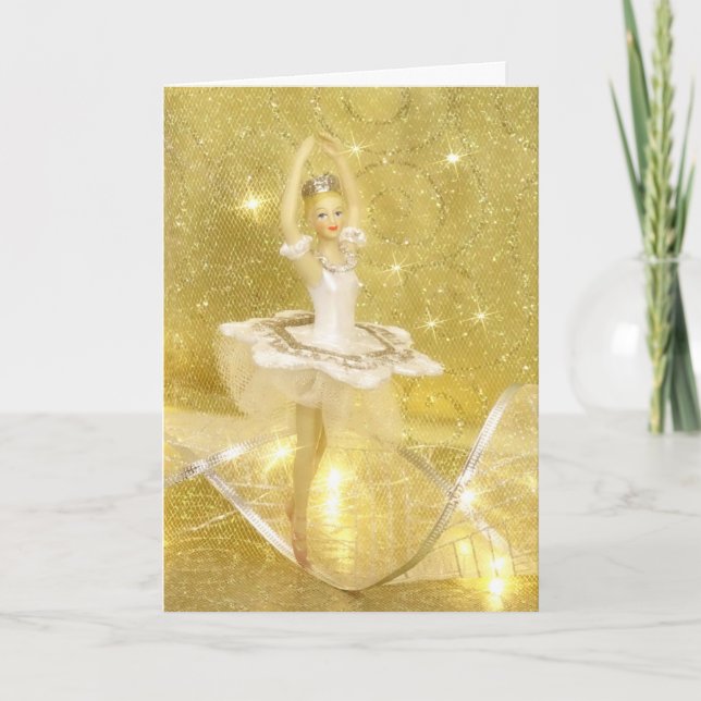 Cartes Pour Fêtes Annuelles Ballerine en blanc (vertical) (Devant)